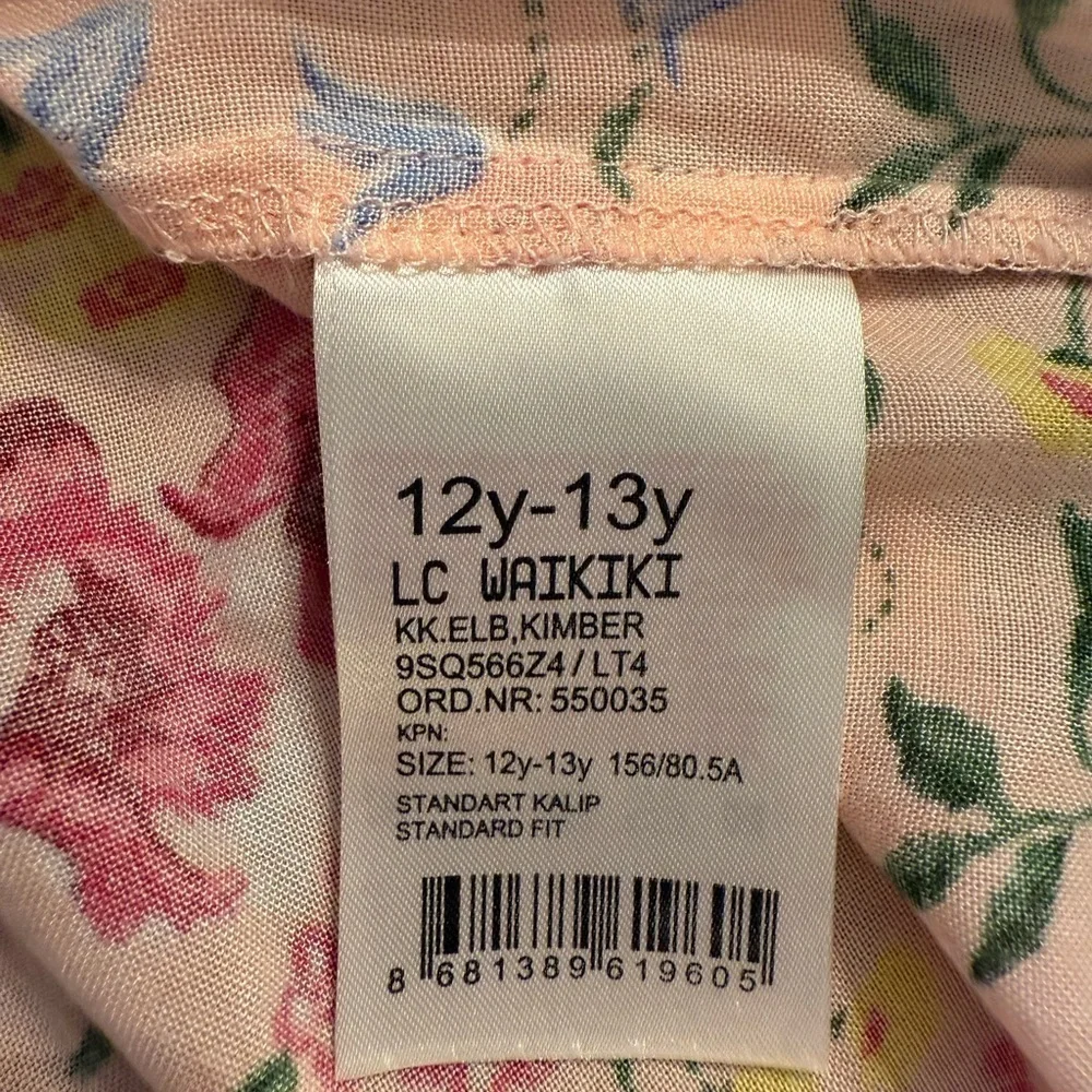 LC Waikiki Girls Pink Floral Off The Shoulder Maxi Dress Youth 12-13 152-156 cm